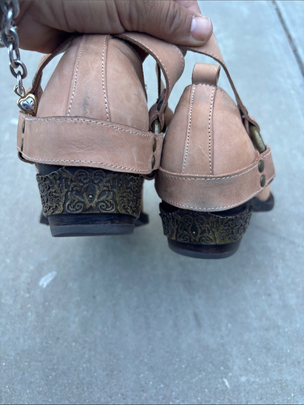 Jeffrey Campbell Pink Leather Western-Inspired Slingback Boots - Picture 2 of 4